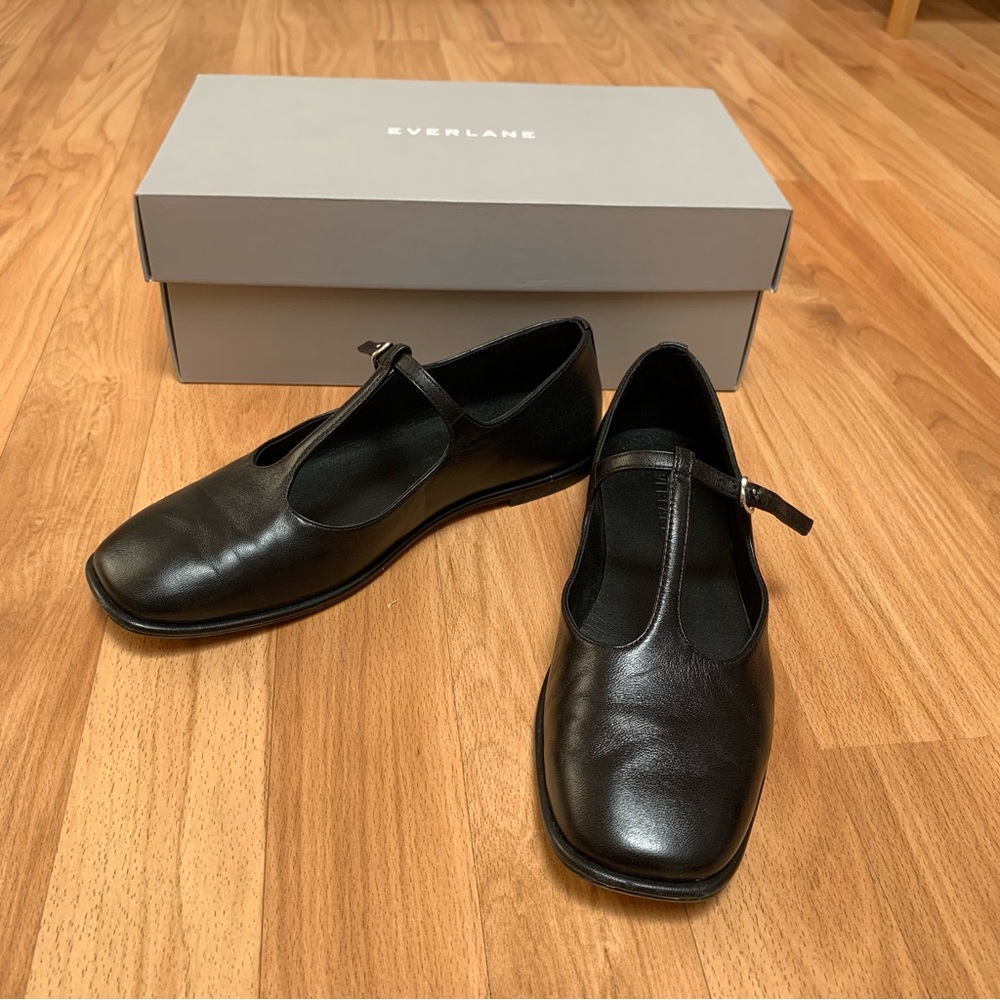 Everlane The Leather T-Strap Flat
